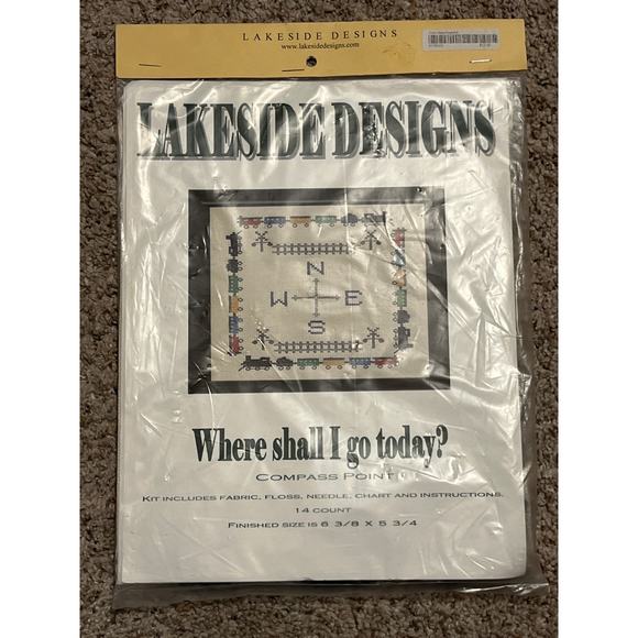 Lakeside Designs COMPASS POINT  Cross Stitch Trains NEW - Picture 3 of 4